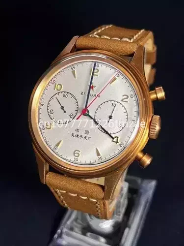 Manipolatore Manuale Specchio A Bolle Panda Luminoso Vintage Fashion Sapphire Luxury Bronze Pilot Orologio Da Uomo 1963 Chronographe