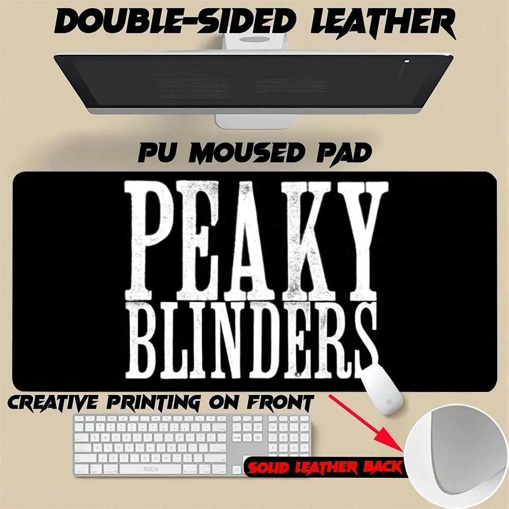 P-Peakys B-Blinders Mouse Pad Gamer Mouse Pad Size For Office Mat Desk Waterproof Table Mat Gameing Pu Wholesale Leather Xxl