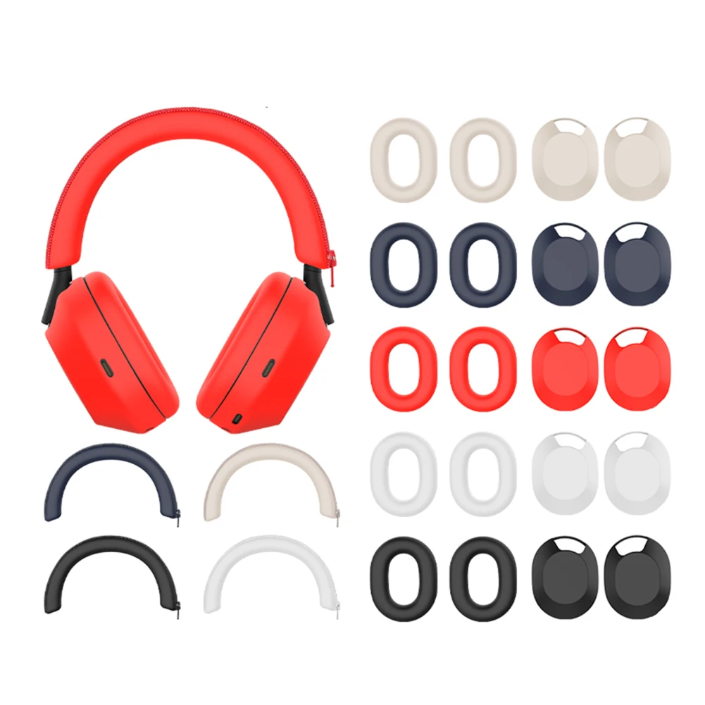 Silicone Protective Case Headphone Cover Scratch-Resistant Headset Protection Cover Compatible For Wh-1000Xm5 Headset