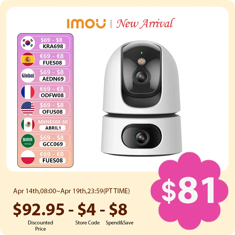 Imou Ranger Dual Lens 10Mp Baby Monitor Home Wifi 360 Pt Camera Human & Pet Detection Telecamera Ip Di Sorveglianza Di Sicurezza A Colori