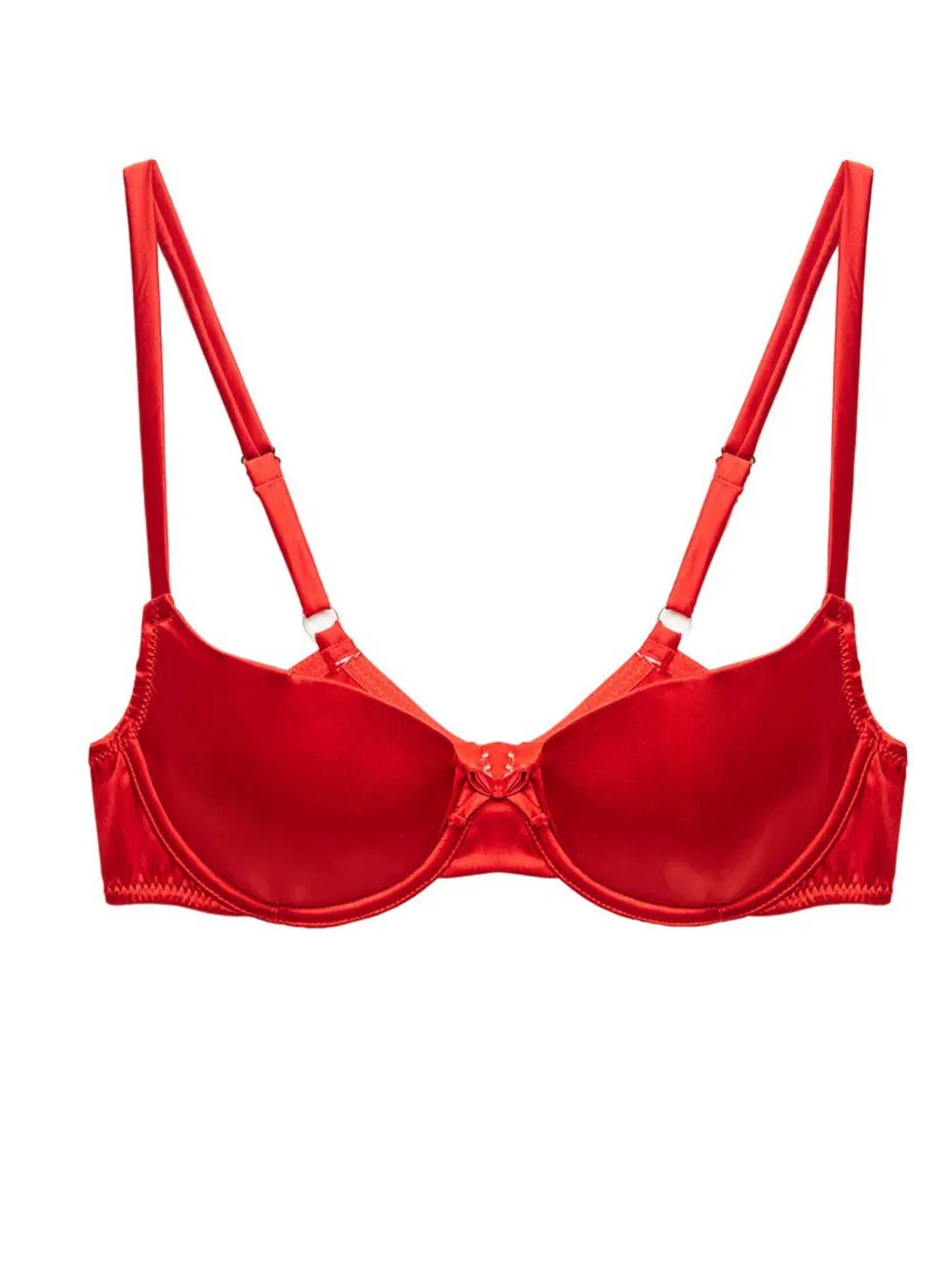 Fleur Du Mal Luxe satin balconette bra - Rosso
