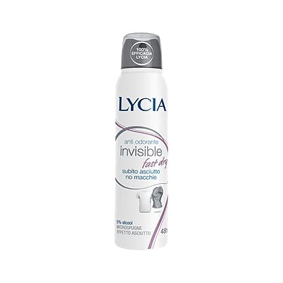 Lycia Invisible Fast Dry, Deodorante Spray 48H, 150 Ml