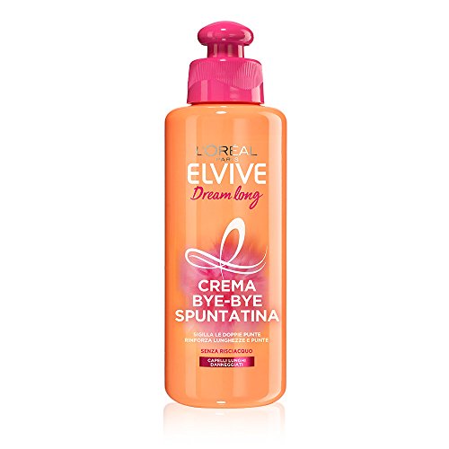 L'Oréal Paris Trattamento Elvive Dream Long, Crema Capelli Senza Risciacquo Bye-Bye Spuntatina Per Capelli Lunghi Danneggiati, 200 Ml