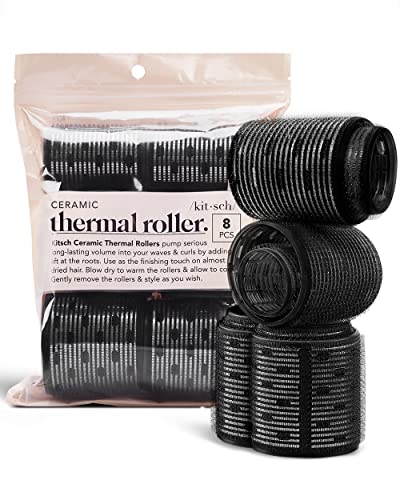 Kitsch Rulli Per Capelli In Ceramica, Auto-Grip Per Capelli Termici, Bigodini, 8 Pezzi (Confezione Varietà)