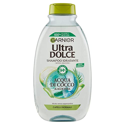 Garnier Shampoo Ultra Dolce Acqua Di Cocco E Aloe Vera, Idrata I Capelli Senza Appesantire, 300 Ml