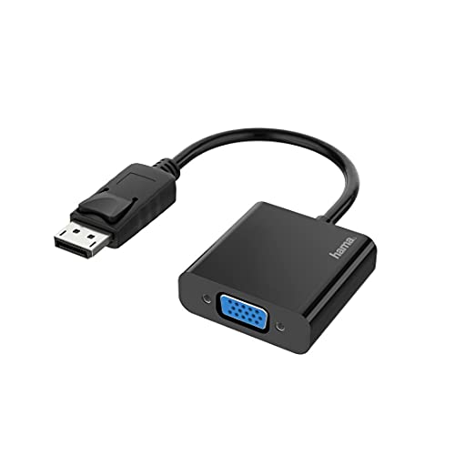 Hama Adattatore Video, Spina Displayport - Porta Vga, Full-Hd 1080P Adattatore Displayport A Vga 10 Anni Di Garanzia Convertitore Dp A Vga Cavo Placca