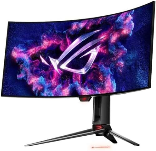 Asus Rog Swift Oled Pg34Wcdm Monitor Gaming Oled Curvo Da 34” Pollici (33,9), 3440X1440 800R, 240 Hz, Tempo Di Risposta Di 0,03 Ms (Gtg), G-Sync, Rog