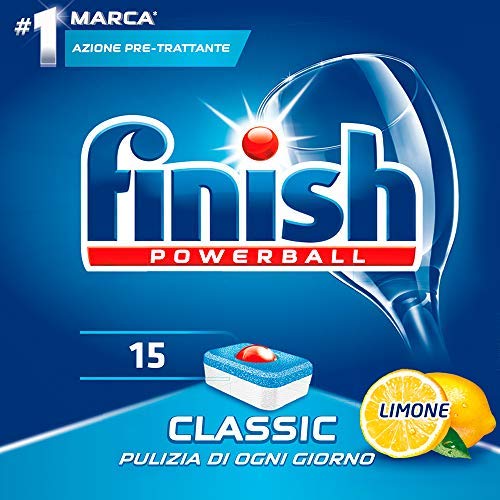 16 X Finish Lavastoviglie Powerball Classic Lemon 15 Tabs 274 Gr