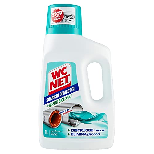 Wc Net Professional - Trattamento Scarichi Domestici Con Agenti Biologici, Distrugge I Residui E Elimina Gli Odori, Fragranza Pino, 1000 Ml