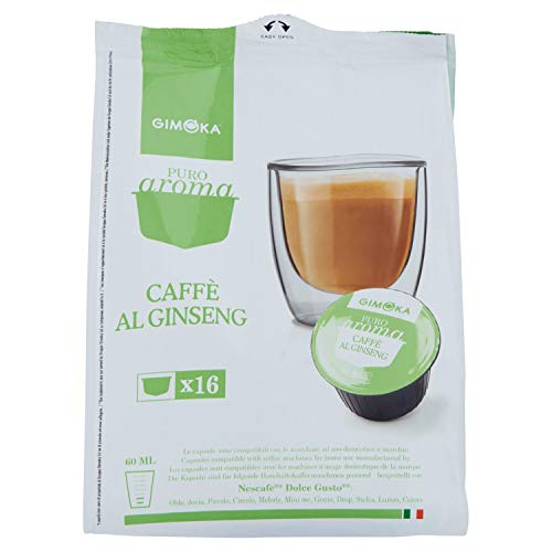 Capsule Compatibili Dolce Gusto By Gimoka - Caffè Al Ginseng, 4 Confezioni (16 Capsule Per Confezione), Totale 64 Capsule