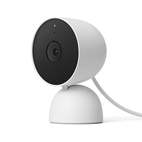 Google Nest Cam Con Cavo, Videocamera Di Sicurezza Per La Casa, Bianco, 5.69 X 6.4 X 9.84 Cm, 393 Grammi, 1080P, Solo Movimento