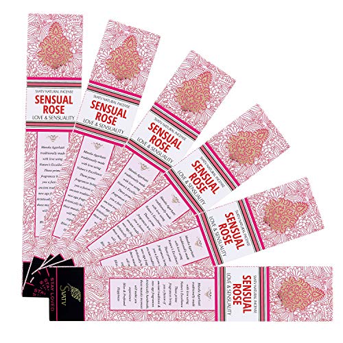 Svatv Bastoncini Di Incenso Alla Rosa A Base Di Erbe E Metodo Antico Con Confezione Da 6 Incensi Per Meditazione, Yoga, Spiritualità, Aromaterapia, Pu