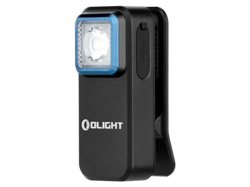 Olight Oclip Torcia Ad Angolo Retto Per Bicicletta, 300 Lm, Luce Bianca E Rossa (Nero)