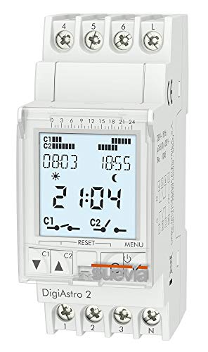 Suevia 1925312 Su178012 Digiastro 2 - Timer Digitale Per Guida Din, 230 V/Ac 16 A/250 V