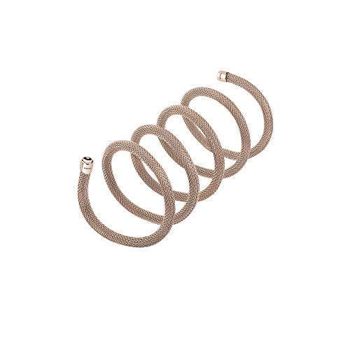 Breil, Collezione New Snake, Gioiello Donna In Acciaio, Bracciale - Collana, Leggero, Morbido E Malleabile, Indossabile In Diversi Modi, Lunghezza 80