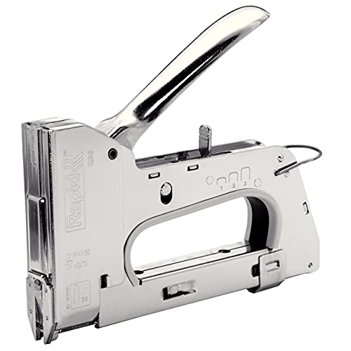 Rapid Pro R28 Graffatrice Manuale Per Graffette Fermacavi N. 28, Dotata Di Impugnatura Ergonomica E Parti Interne In Acciaio, Regolatore Di Forza A 3