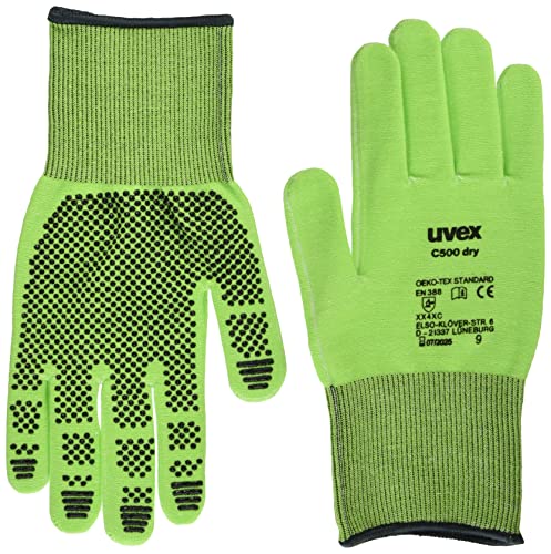Uvex Guanti Glove C500 Dry Unisex 9,Verde