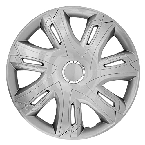 Nrm Copricerchi Supernova Coprimozzi Set Completo 4 Elementi (Argento Laccato, 14")