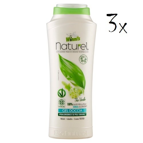 3 X Winni S Naturel Bio Tè Verde Tè 250 Ml Gel Doccia Shower Gel Doccia Crema