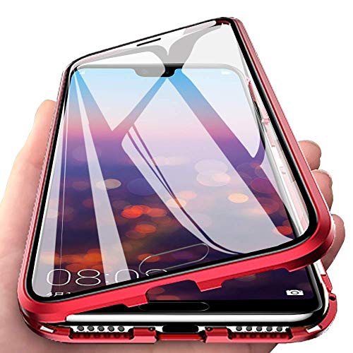 Wishcover Per Samsung Galaxy A12 Cover,Custodia Adsorbimento Magnetico Protettiva Paraurti In Metallo 360 Gradi Fronte E Retro In Vetro Temperato Tras