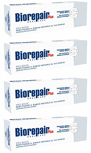 Biorepair Pro White Whitening Toothpaste With Microrepair 2.5 Fl.Oz 75Ml,Pack Of 4