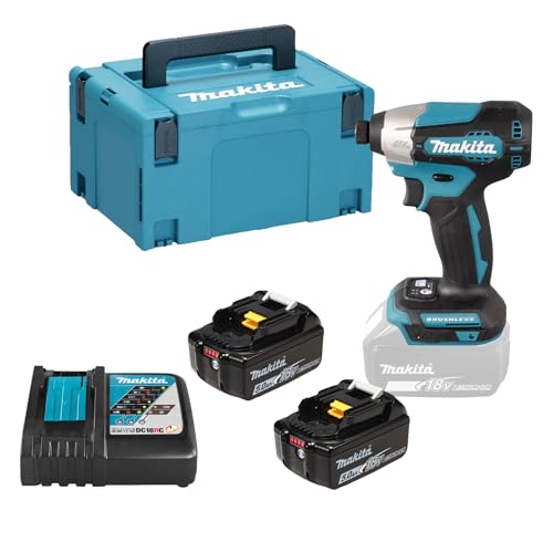 Makita Dtd157Rtj Avvitatore Impulsi Batteria 18V Brushless 1/4" 140Nm 2X5.0Ah