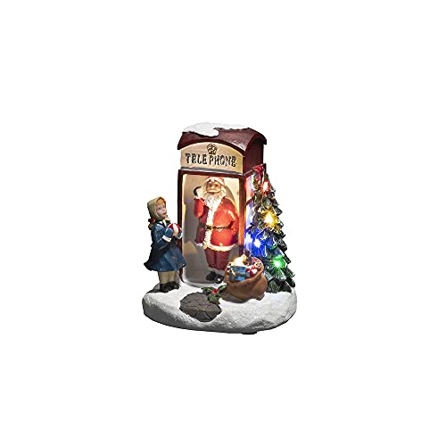 Konstsmide Luci Natalizie "Scatola Telefonica Con Scena Di Babbo Natale" Decorazione Natalizia A Batteria, 3 X Aaa (Escl.)/Scena Natalizia Multicolore