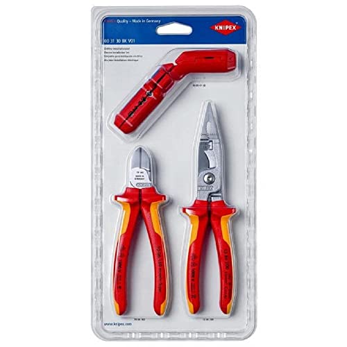 Knipex 00 31 30 Bk V01 Set Per L’Installazione Elettrica 1 X 13 86 200. 1 X 16 95 01 Sb, 1 X 70 06 160