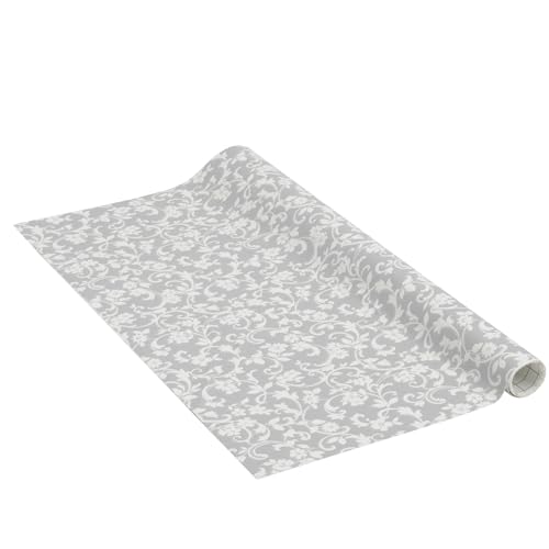 Venilia Pellicola Adesiva, Cirrus Grey Ornamenti Floreali Grigio, 45Cm X 1,5M, Spessore 95Μ, Pellicola Autoadesiva Per Mobili O Cucina, Carta Da Parat