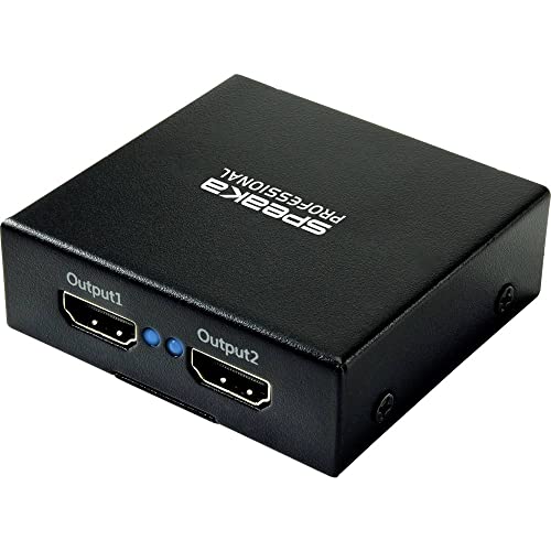 Speaka Professional Sp-Hds-220 1+2 Porte Distributore, Splitter Hdmi Predisposto Ultra Hd 3840 X 2160 Pixel Nero