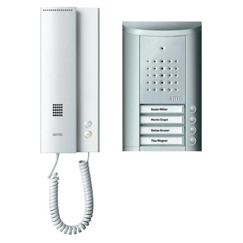 Ritto 1841420, Set Completo Citofono Entravox, Per 4 Unità Familiari, Argento