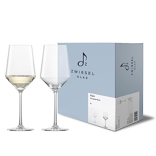 Zwiesel Glas Sauvignon Blanc Pure Bicchieri Da Vino Bianco (Set Da 2), Graziosi Bicchieri Da Vino Per Vino Bianco, Lavabili In Lavastoviglie, Made In
