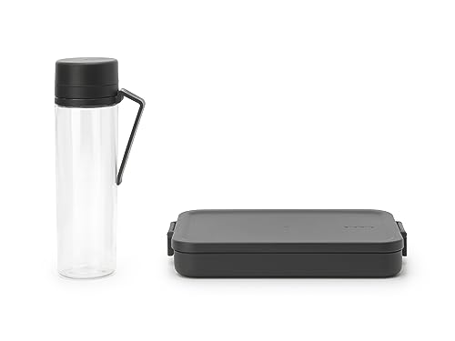Brabantia - Make & Take Pezzi: Bottiglia Con Filtro 0.5L + Lunch Box Flat - Spazio Per Panini - Bottiglia Impermeabile - Adatto Per Lavastoviglie - Da