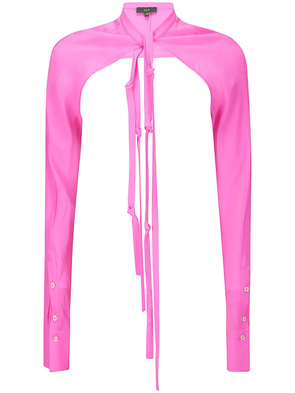 Jejia collarless silk sleeves - Rosa