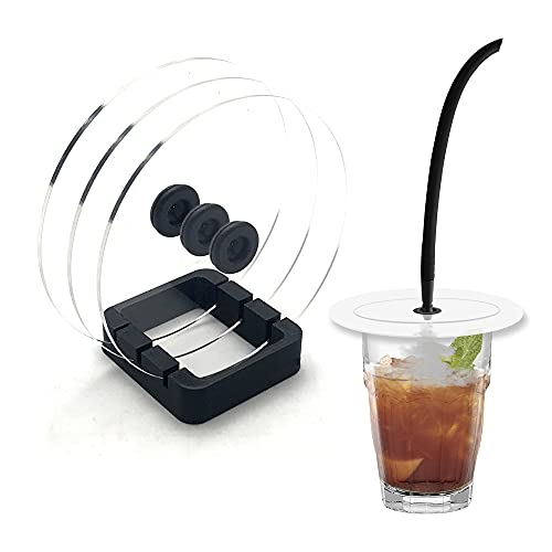 D & D Dischi Affumicatore Con Supporto Per Cocktail, Bevande, Drink Affumicatura Di Bicchieri, Smoked Drink 3 Dischi Trasparenti Con Valvola Per Affum