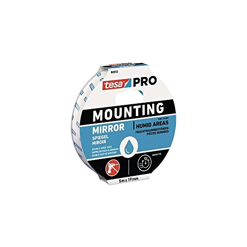 Tesa Mounting Pro Spiegel 66952-00001-00 - Nastro Di Montaggio Bianco, 5 M X 19 Mm, 1 Pezzo