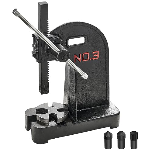 Vevor Pressa A Perno, Pressa Per Perno Manuale Da 3 Tonnellate, Altezza Massima 12,2", Pressa Per Perno Da Tavolo Manuale Per Carichi Pesanti In Ghisa
