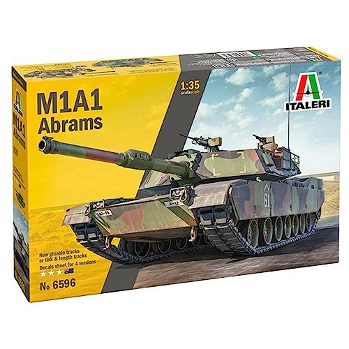 Italeri-6596 M1A1 Abrams Scala 1:35, Model Kit, Modello In Plastica Da Montare, Modellismo, It6596