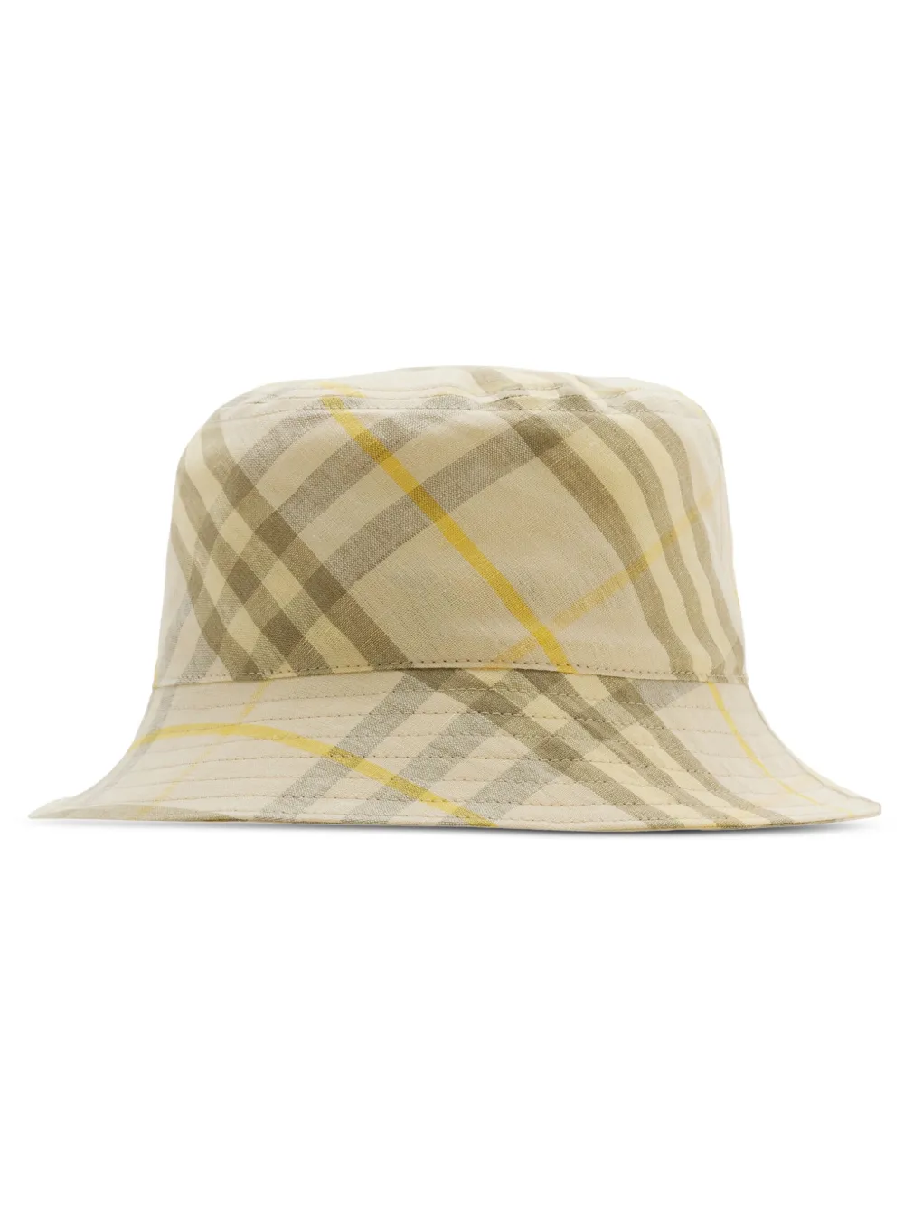 Burberry checked linen bucket hat - Toni neutri