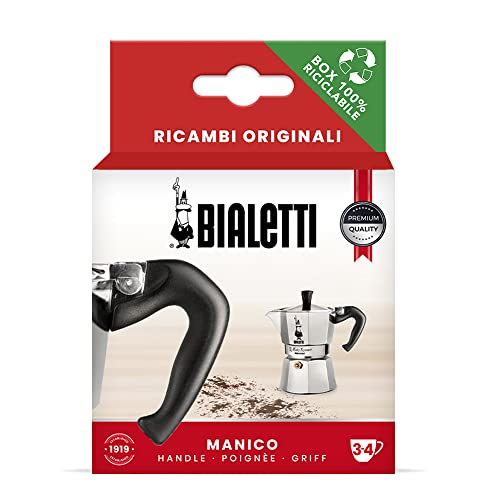 Bialetti Ricambi, Include 1 Manico Con Spinotto, Compatibile Con Moka Express Bialetti 3/4 Tazze