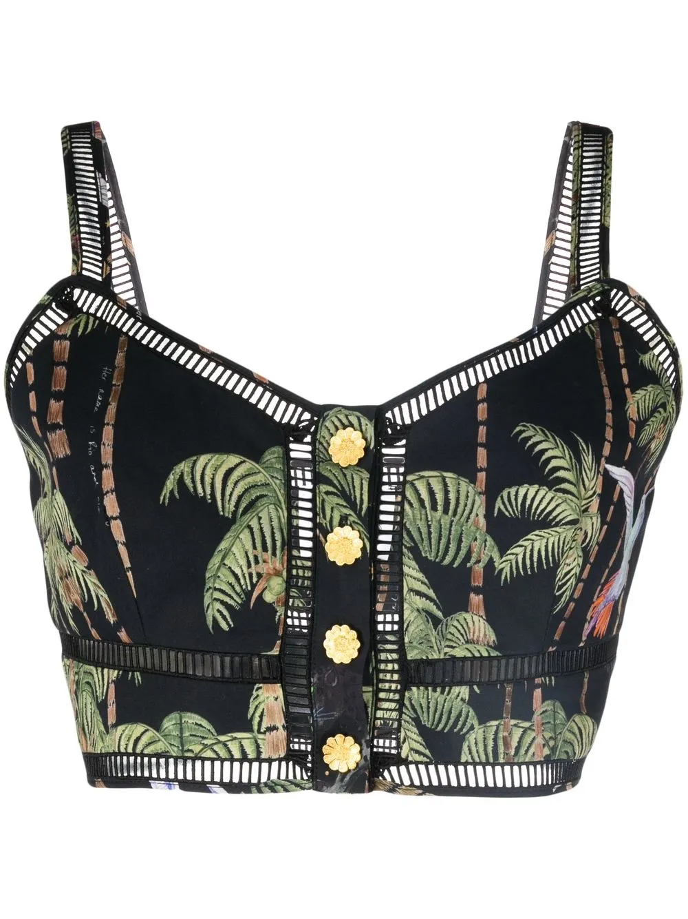 Hayley Menzies Top crop Beija-Flor - Nero