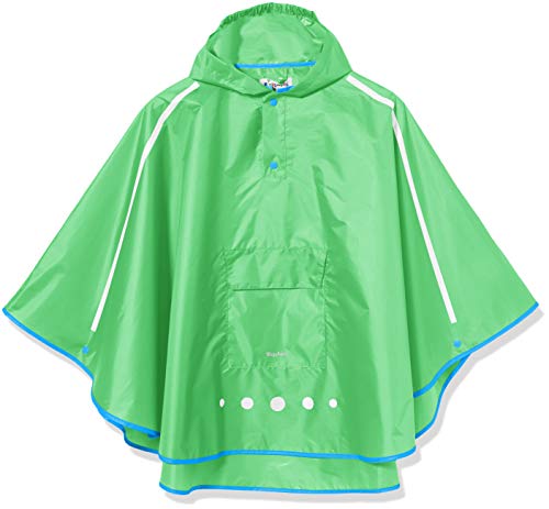 Playshoes Poncho Antipioggia Pieghevole, Giacca Antipioggia Impermeabile Unisex - Bambini E Ragazzi, Verde, S