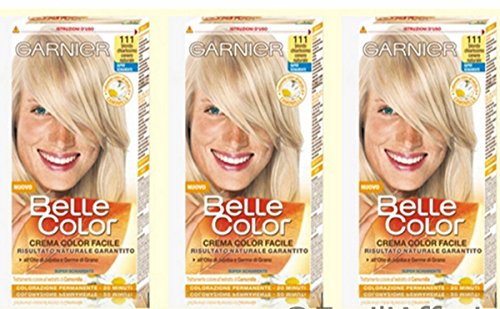 3 X Garnier Belle Color 111 Biondo Chiarissimo Cenere Tintura Per Capelli Donna