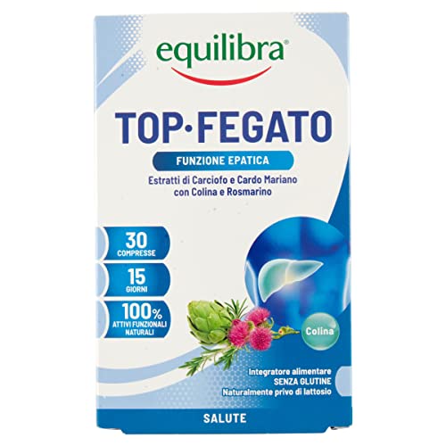 Equilibra Integratori Alimentari, Top Fegato, Integratore Depurativo Fegato, Per La Normale Funzione Epatica, Con Aloe Vera, Cardo Mariano, Colina, Ca