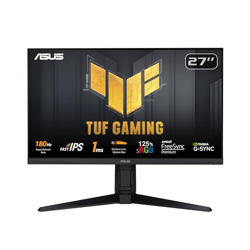 Asus Tuf Gaming Vg279Ql3A Monitor Gaming Da 27” Pollici, Full Hd (1920X1080), 180 Hz, Fast Ips, Elmb, Tempo Di Risposta 1 Ms, Freesync Premium, Variab