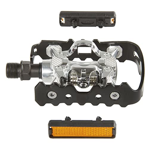 Exustar Pedale Mezzo Clic Clip, Argento/Nero