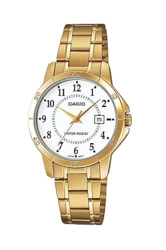 Casio Orologio Al Quarzo Giapponese Woman Ltp+V004G.7B 30Mm, Gold, Pequeño, Bracciale