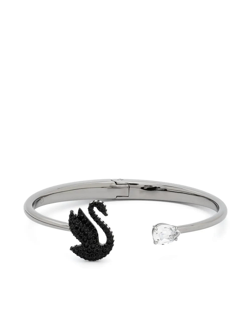 Swarovski Swan-motif open-cuff bracelet - Argento