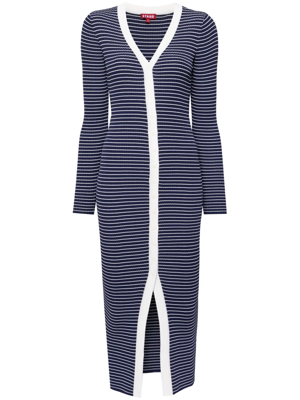 STAUD Shoko striped ribbed dress - Blu