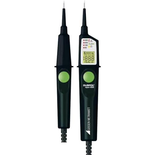 Gossen Metrawatt Duspol Digital 1000 - Tester Di Tensione Bipolare Cat Iii 1000 V, Cat Iv 600V Lcd, L, Nero, Verde